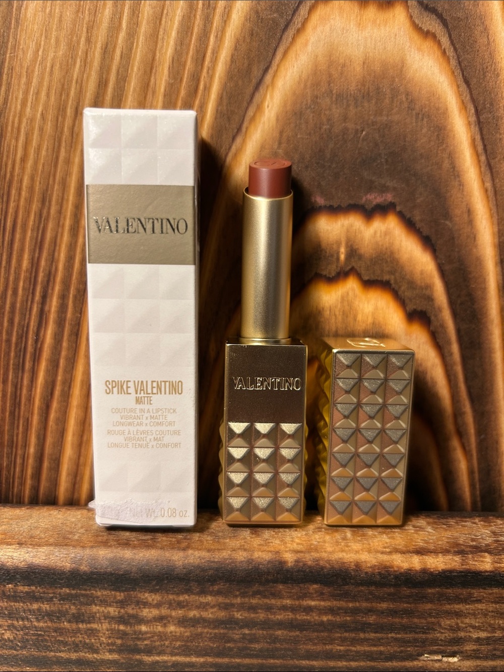 Valentino Spike Matte Lipstick — Warm Nude Brown